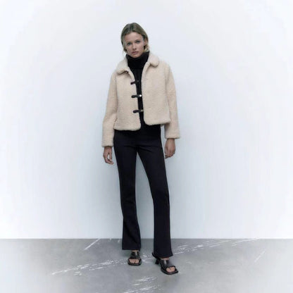 Dames Teddyjas Kort Elegante Modieus Bilana