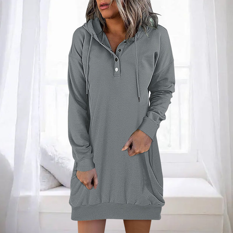 Dames Hoodie Lange Mouw Minimalistisch Design