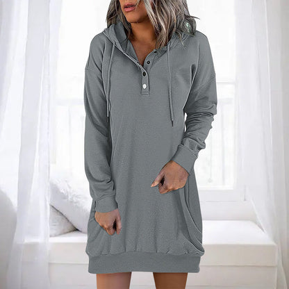 Dames Hoodie Lange Mouw Minimalistisch Design