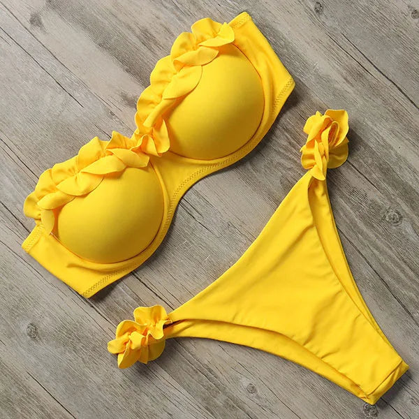 Strapless Bikini Jungle Look Sexy Dame