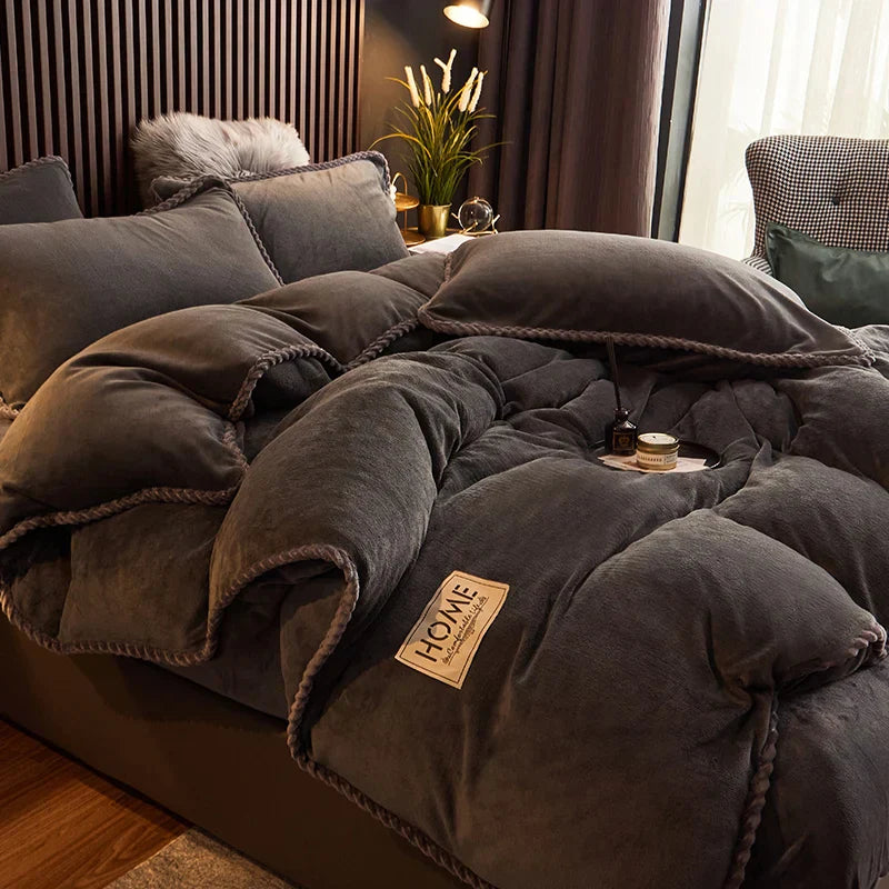 Zachte Fleece Dekbedovertrek Set Luxe Fluwelen Dekbed