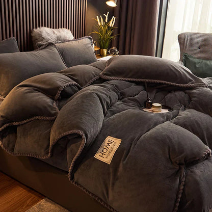 Zachte Fleece Dekbedovertrek Set Luxe Fluwelen Dekbed