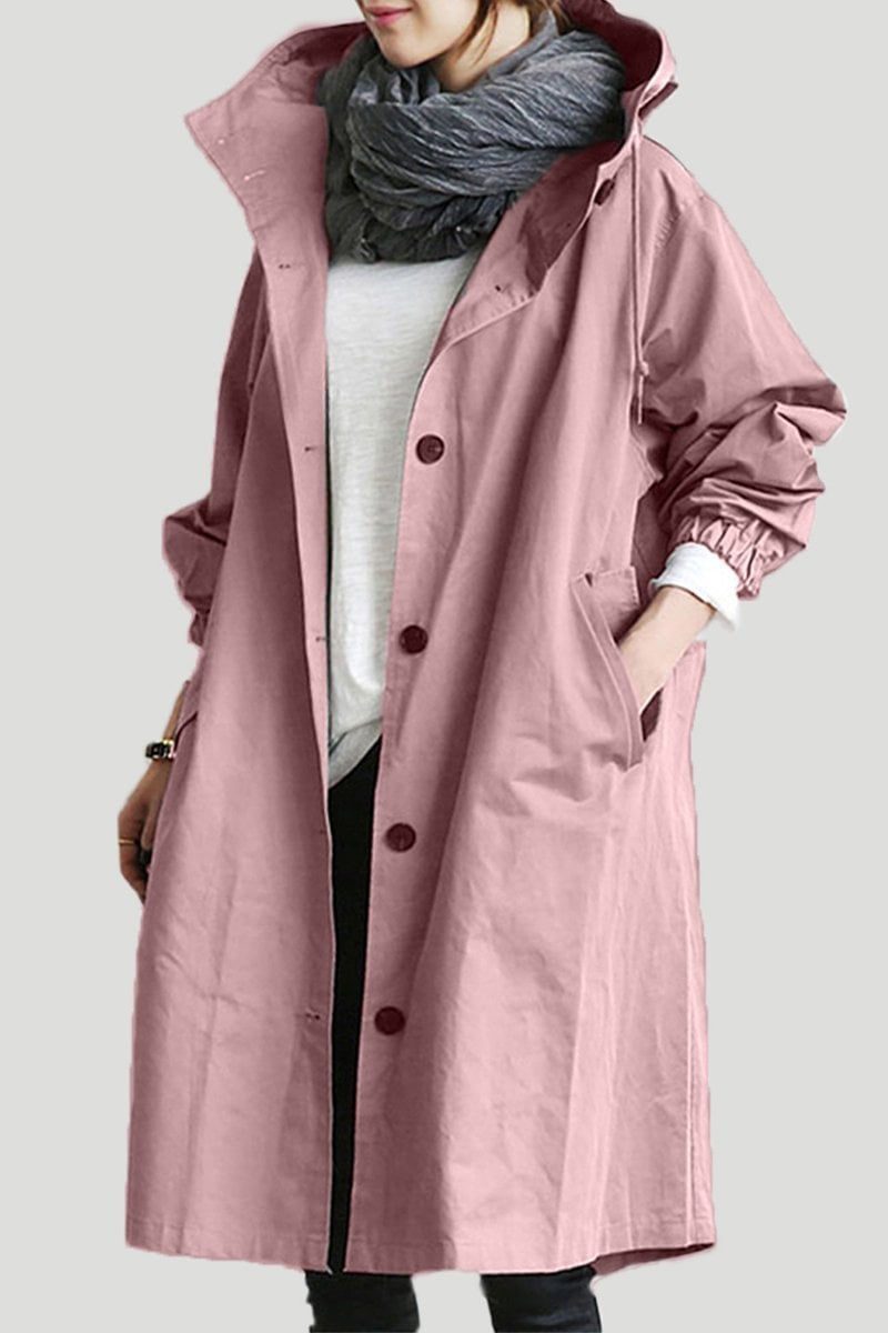 Dames Trenchcoat Waterdicht met Capuchon voor Lente en Herfst