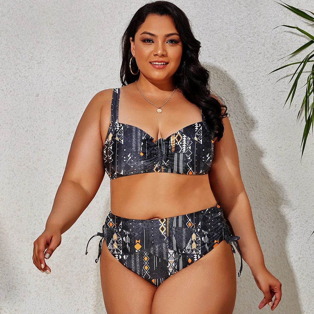 Plus-Size Bikini Adele Kleurrijke Badmode voor Volledige Vrouwen