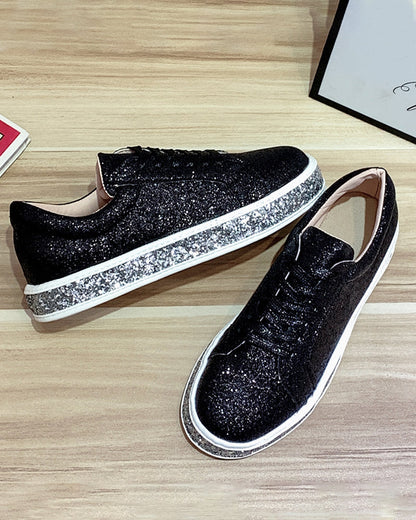 Glitter Dames Sneakers Plateau Sienna Stijlvol