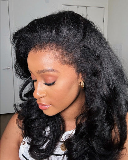 Pruik Zwarte HD Lace Body Wave Krullen