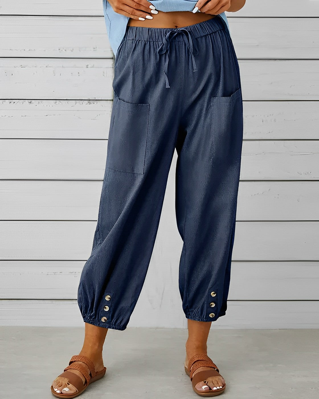 Wijde Hoge Taille Broek Comfortabel Zwart - Mode Vibes