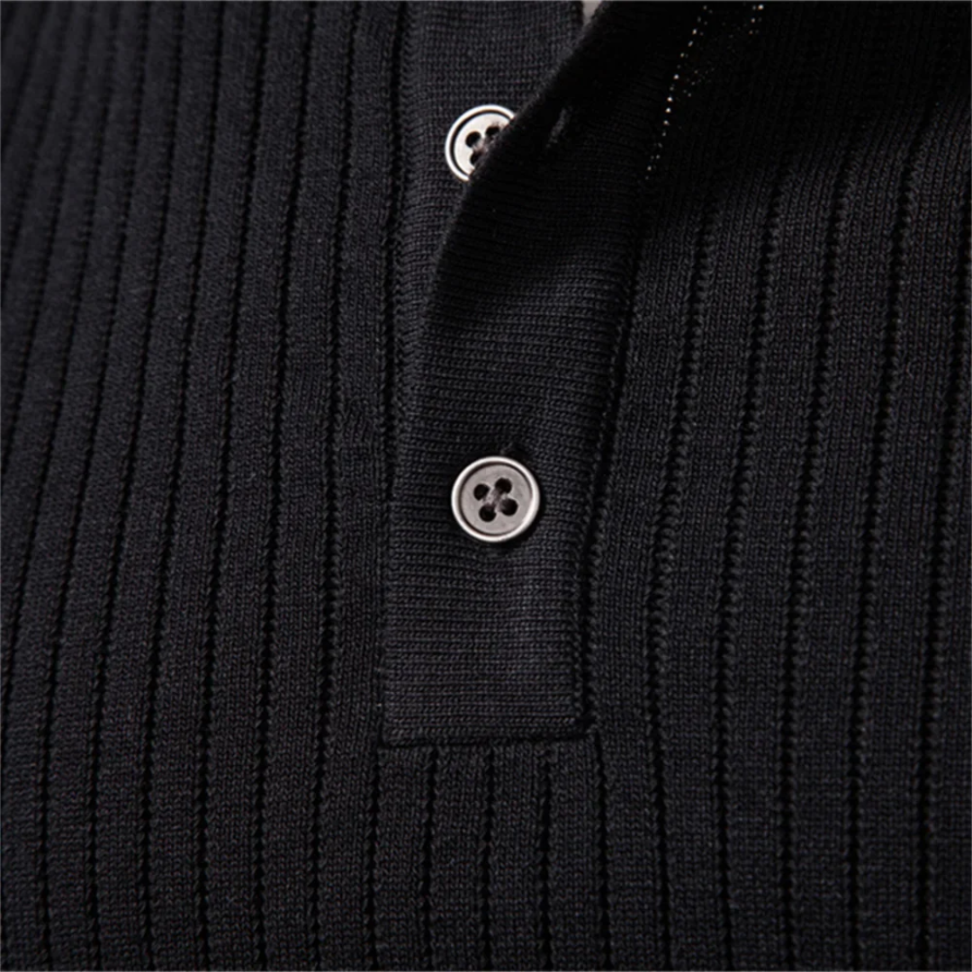 Stanton Ribgebreide Henley – Verfijnd & Comfortabel