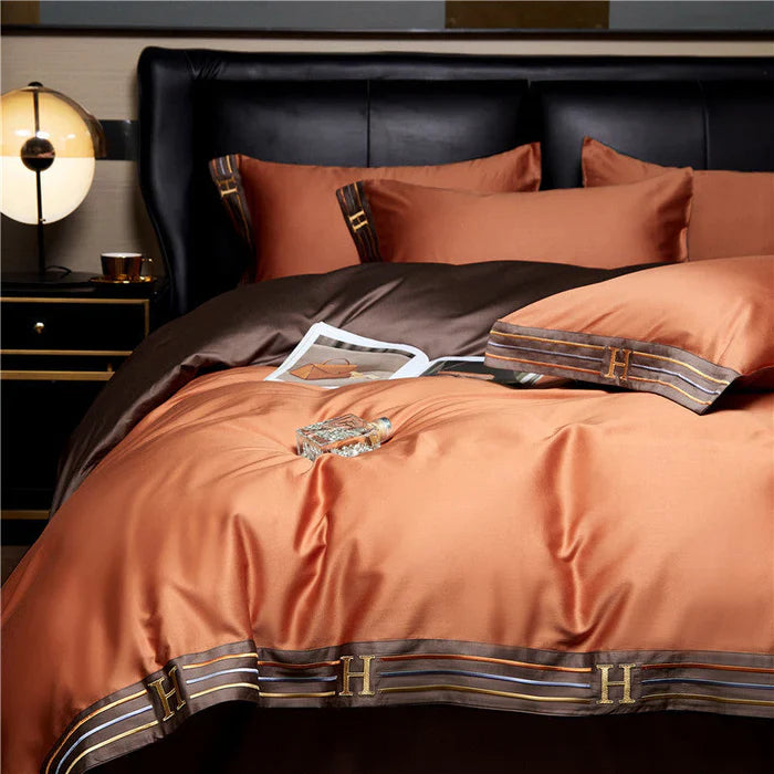 Satijnen Beddengoed Set Geborduurd Luxury Stof