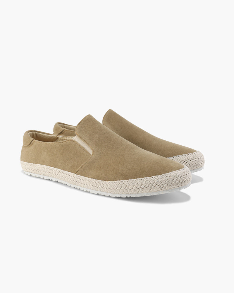 Suède Espadrille Heren Slip-On Sneaker met Jute Zool