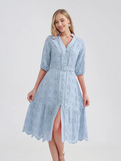 Zomerjurk Vrouw Evi Stijlvol Casual Jurkje