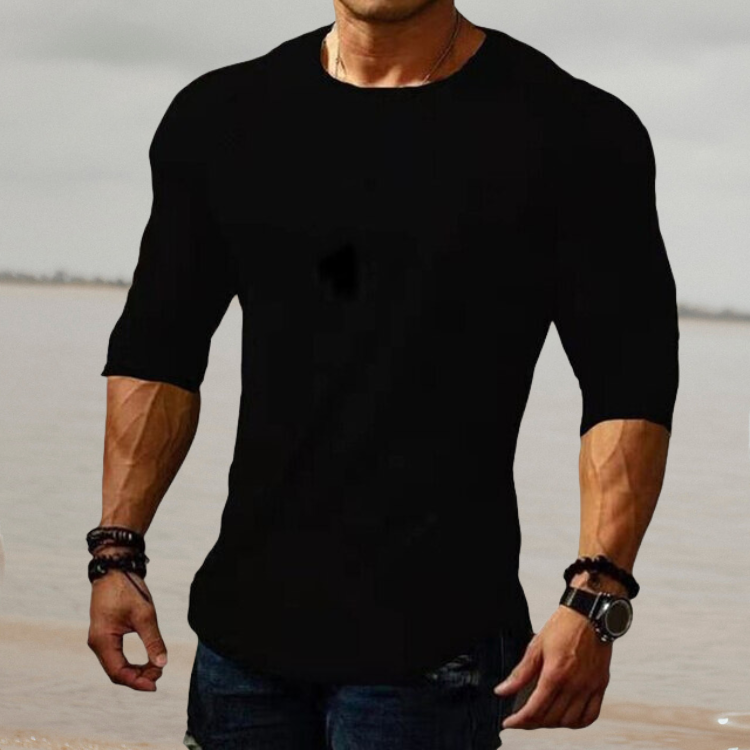 Heren Slim Fit Overhemd Stretch Stof Zwarte Kleur - Mode Vibes