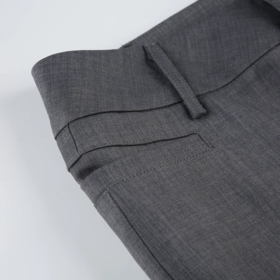 Elegante Broek met Hoge Taille en Uitlopende Pijpen