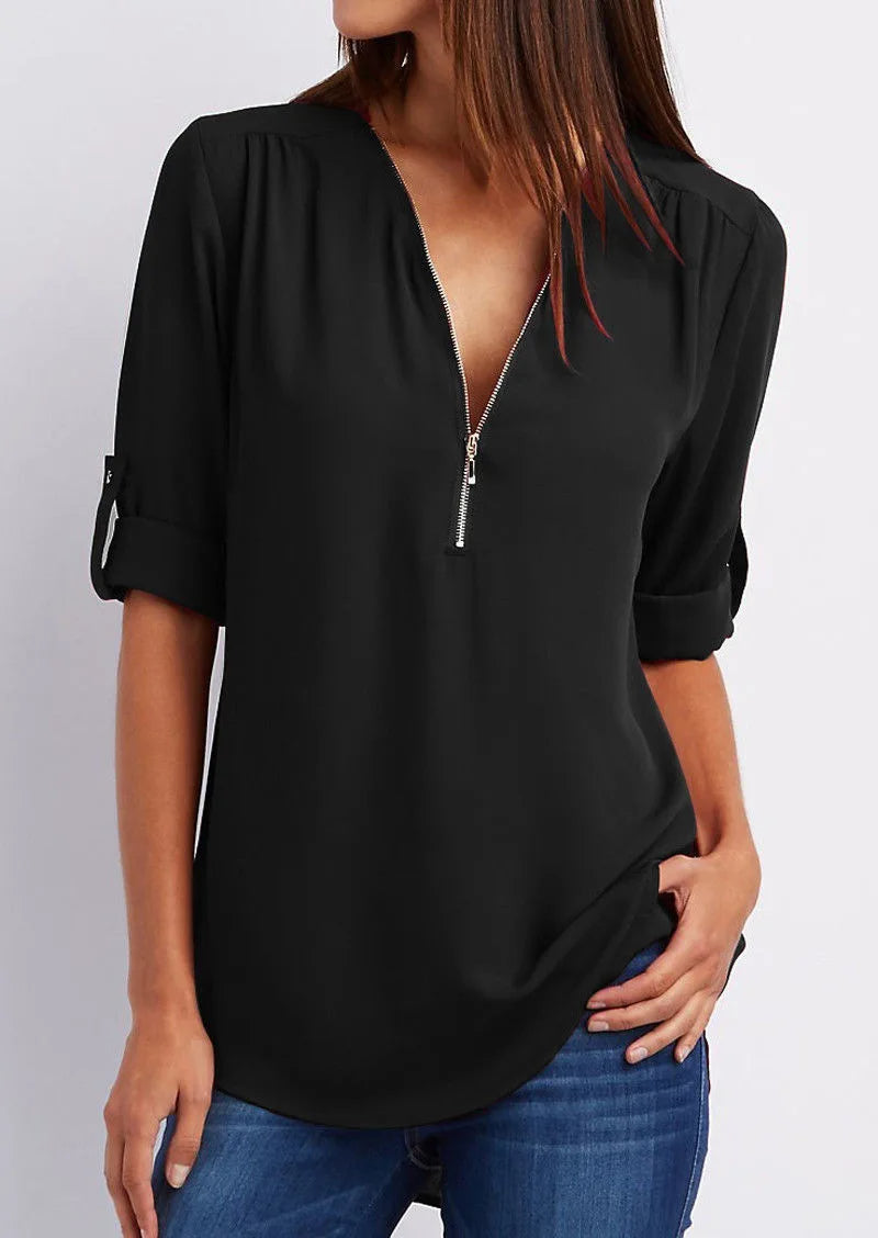 Plus-Size Blouse Casual Stijlvol voor Vrouw
