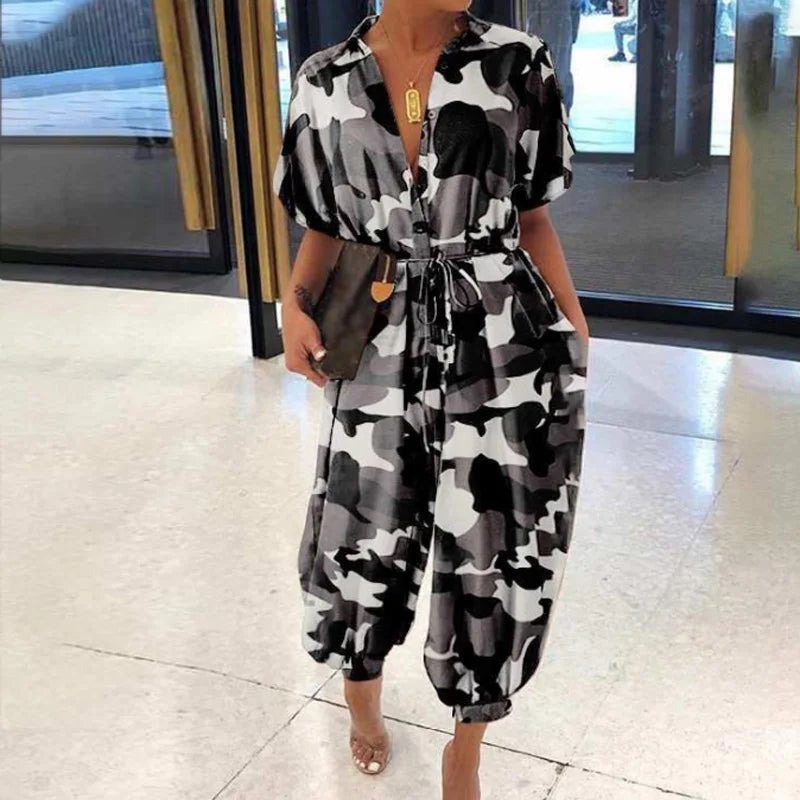 Plus Size Jumpsuit Comfortabel Retro Stijl