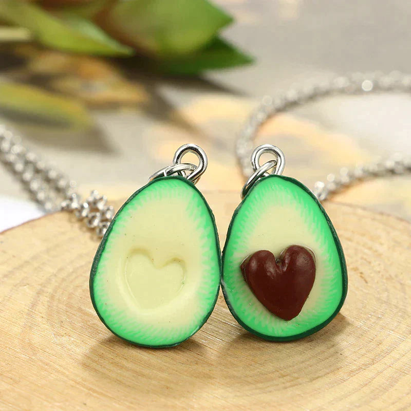 Avocadoketting Hartvormig Vriendenketting Uniek Zilver