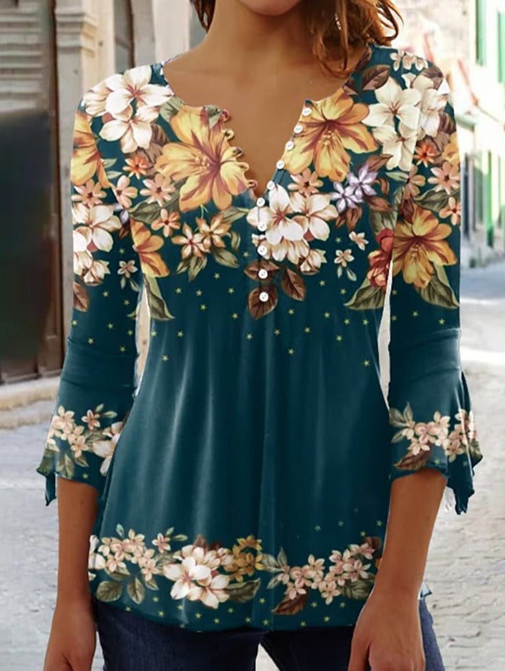 Dames T-shirt V-hals Zomerse Jurkstijl