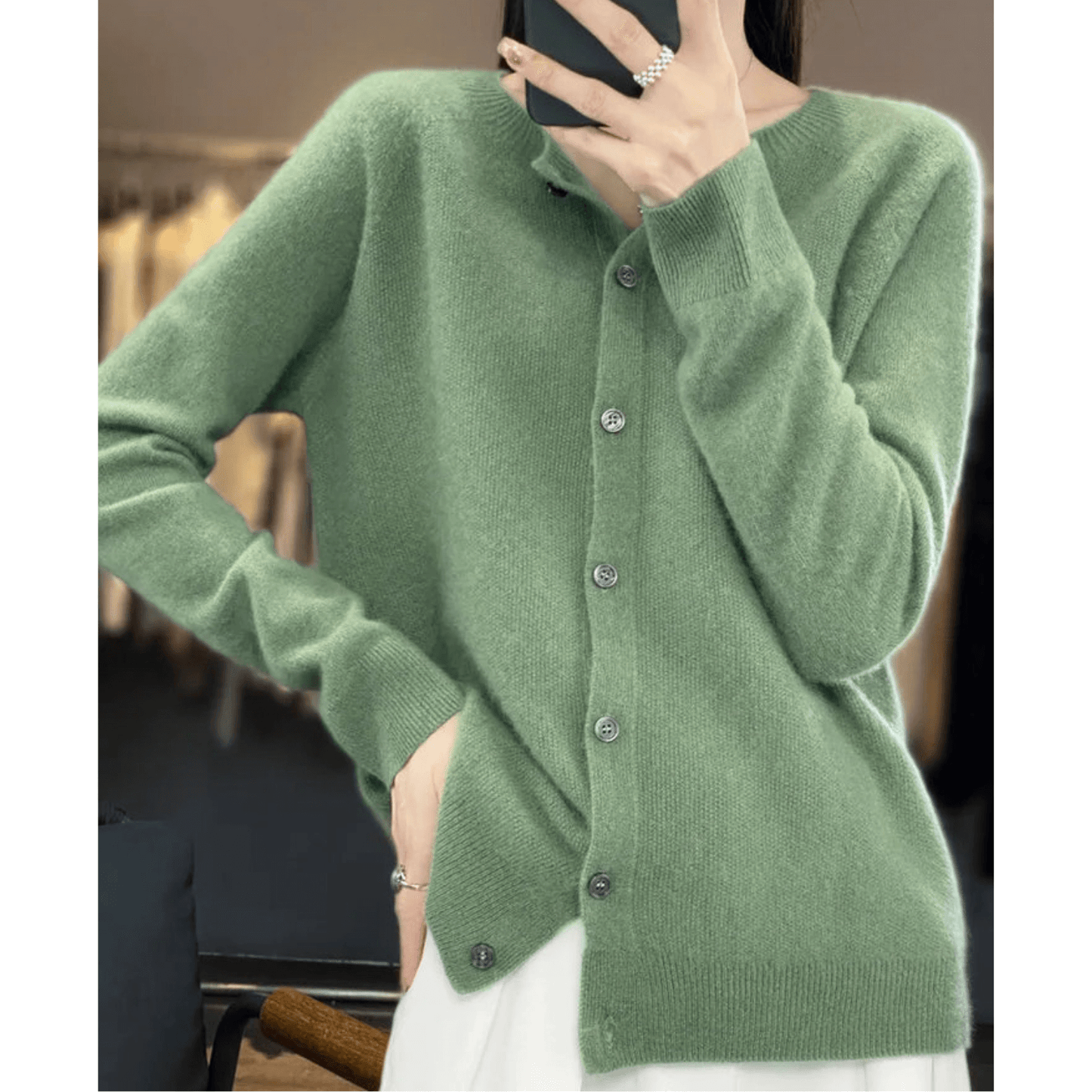 Dames Fijngebreid Vest met Ronde Hals – Wolachtige Look