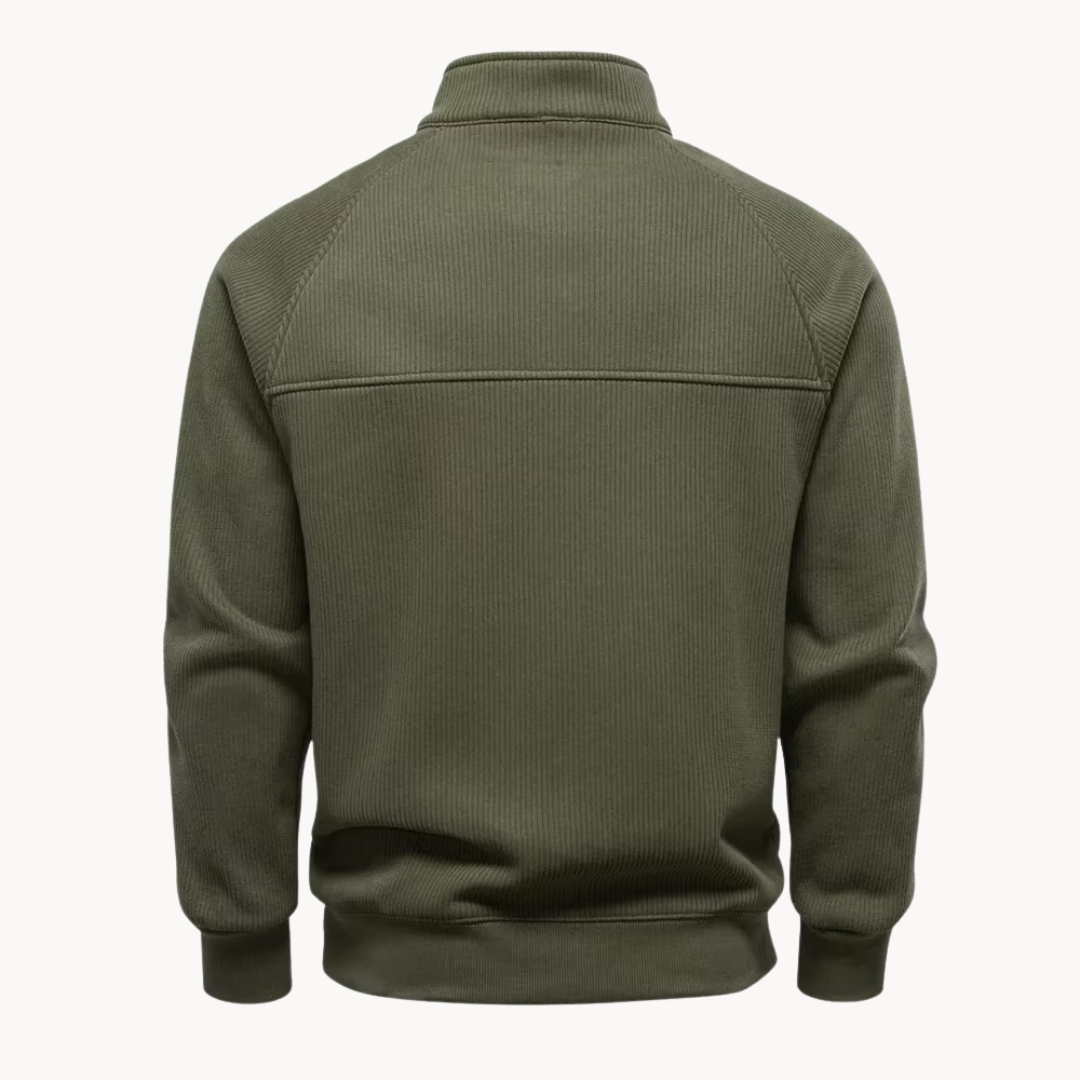 Heren Quarter-Zip Trui van Katoenmix