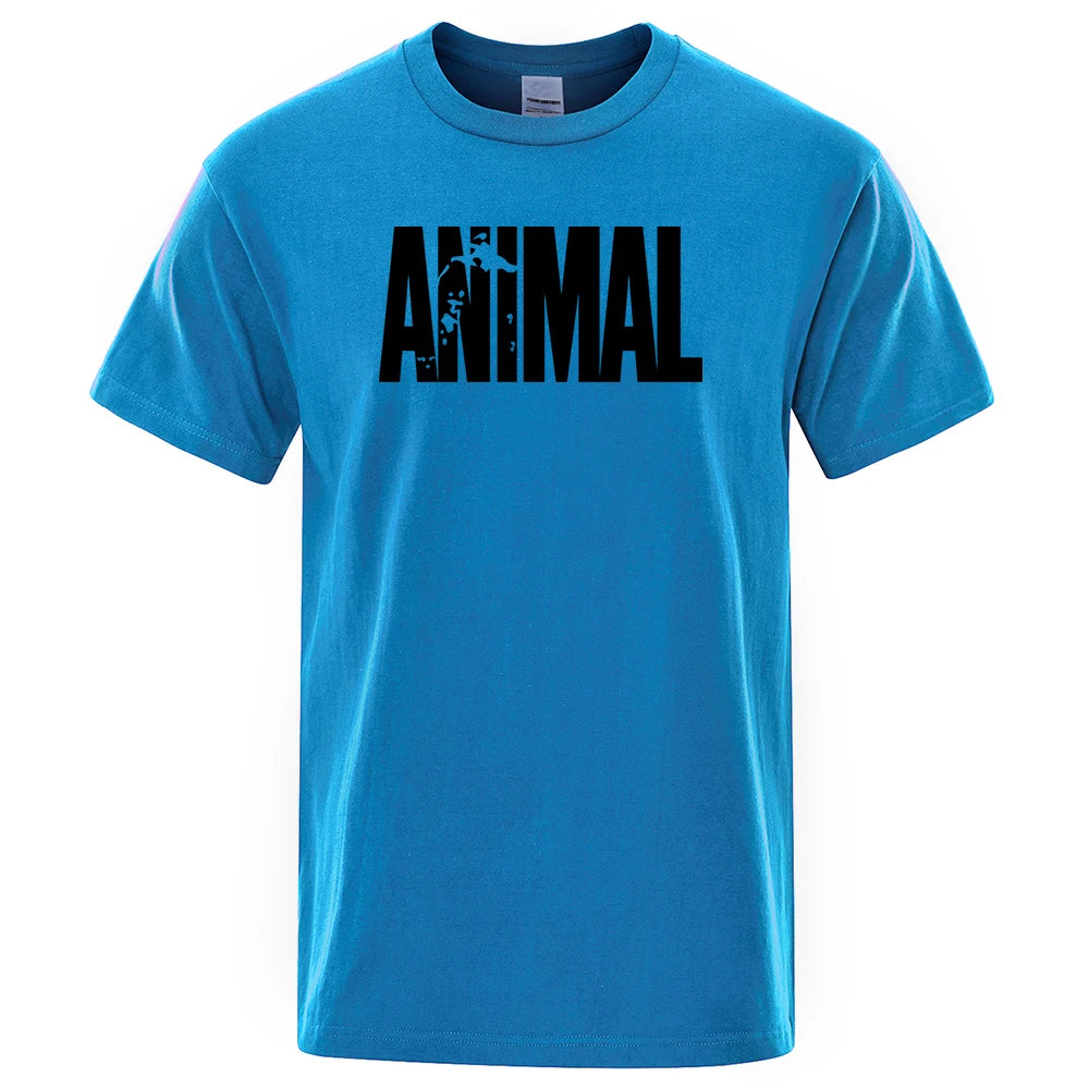 T-Shirt Mannen Dierenprint Casual Kleding