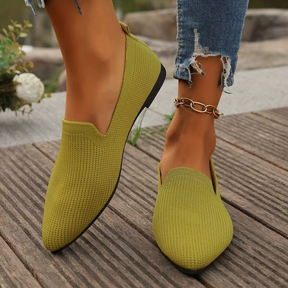 Dames Loafers Gebreide Platte Schoenen Comfortabel