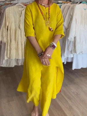Linnen Vrijetijdspak Dames Elegante Zomerkleding Klein