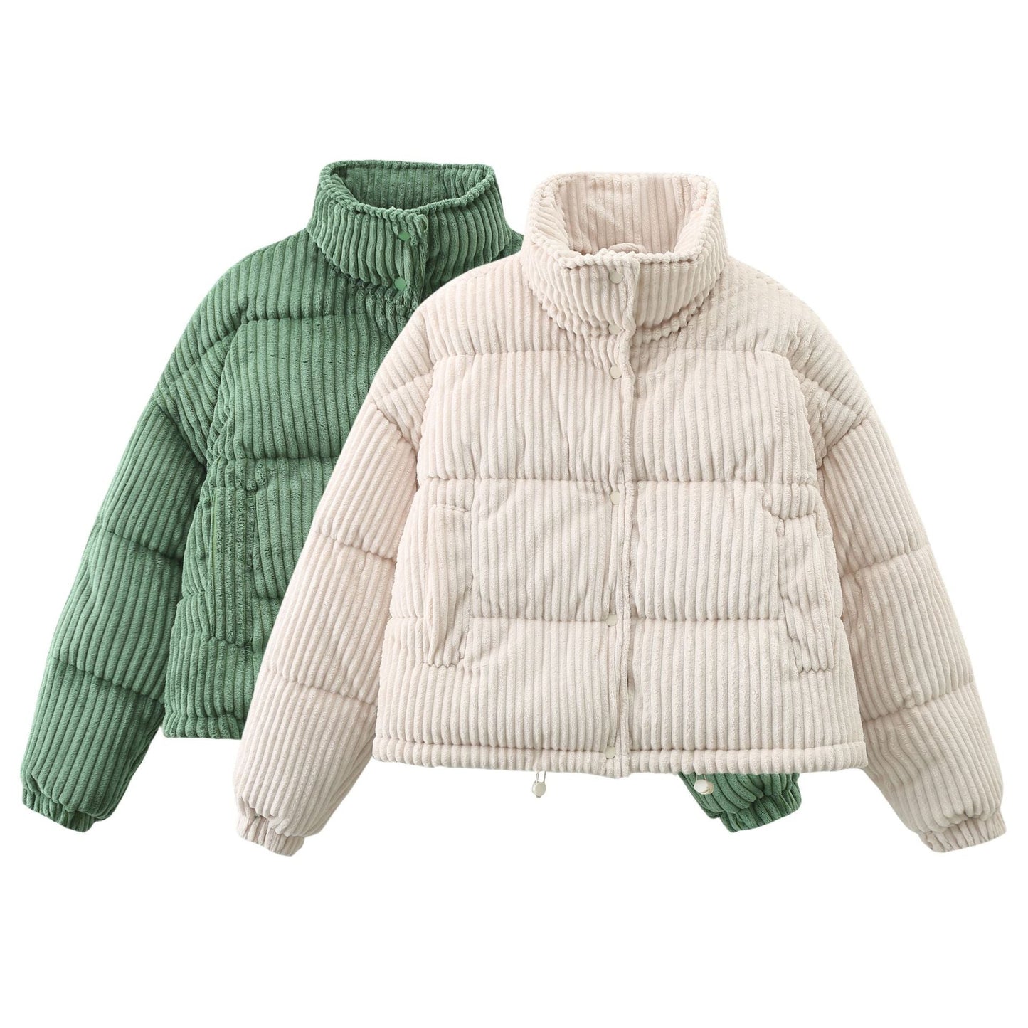 Dames Pufferjas Corduroy Warm en Stijlvol