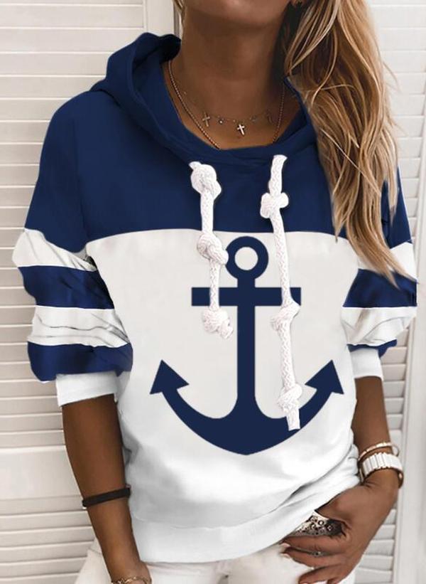 Marinelle Hoodie Anker Ontwerp Blauw