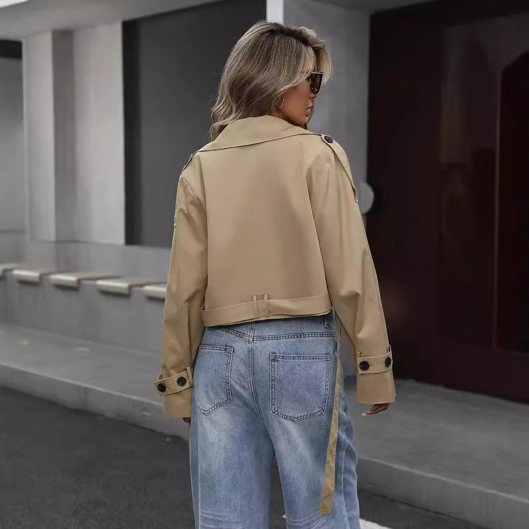 Korte Khaki Trenchcoat Dames