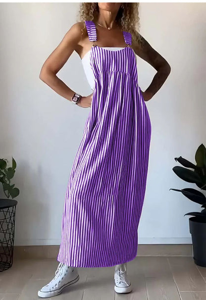 Honora | Abito casual con bretelle a righe