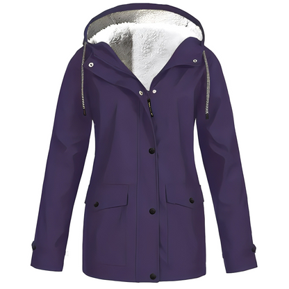 Dames Regenjas Fleece Gevoerd Waterdicht Warm