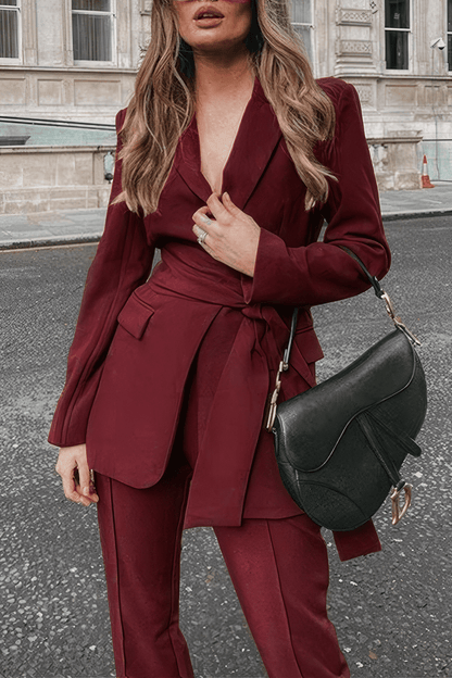 Tweedelige Set Blazer en Broek voor Vrouw Elegante Stijl - Mode Vibes