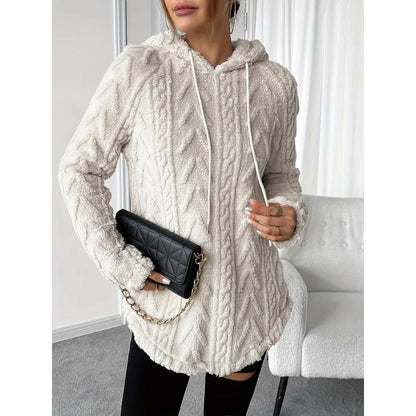 Dames Gebreide Hoodie Trendy met Structuur - Mode Vibes
