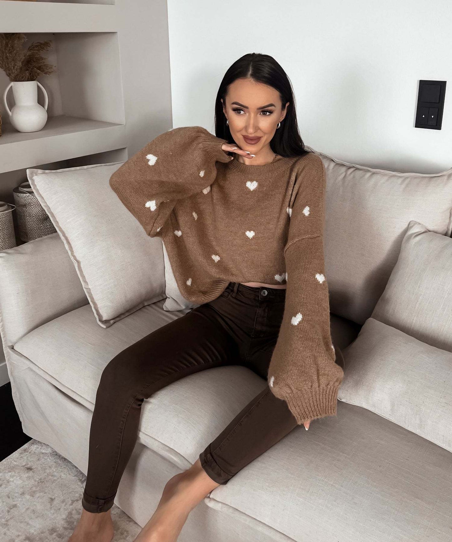 Dames Trui Hartjes Zachte Stijlvolle Sweater