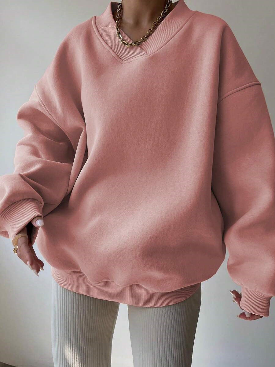 Dames V-Hals Trui Geel Minimalistisch Design