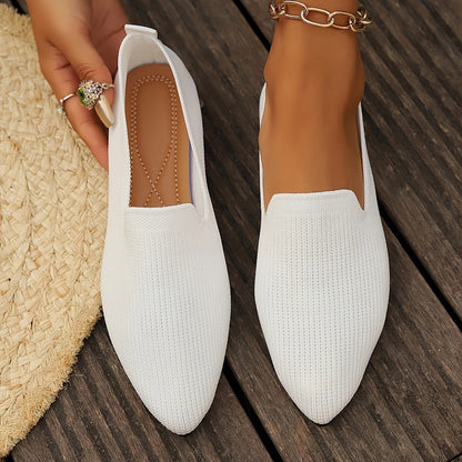 Dames Loafers Gebreide Platte Schoenen Comfortabel