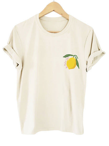 Dames Zomer Shirt met Citroen Print Oranje