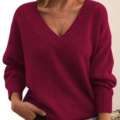 Dames Gebreide Trui V-hals Elegante Basiscollectie