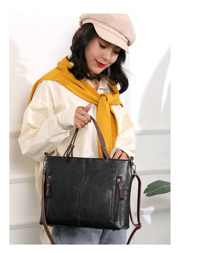 Dameshandtas van PU-leer Elegante Stijl Zwarte Kleur