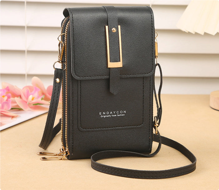 Dames Crossbody Telefoontas met Touchscreen Venster en Lacy Ontwerp