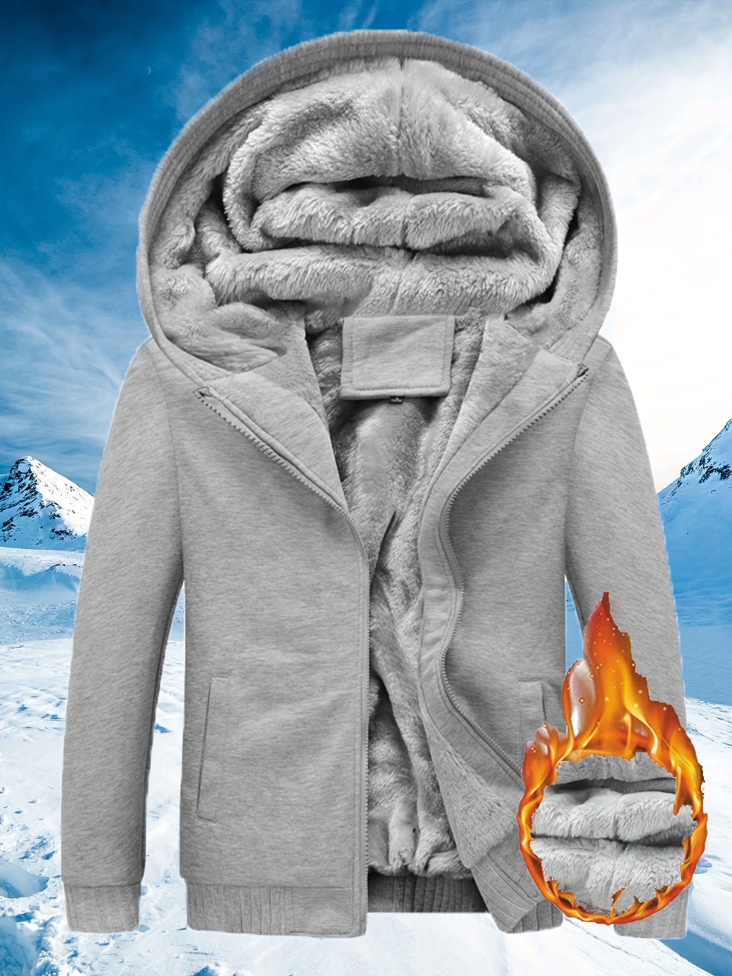 Winter Fleece Jas met Capuchon Warm en Comfortabel