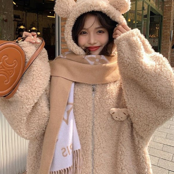 Dames Teddyjas Warm Berenoor Jas Trendy