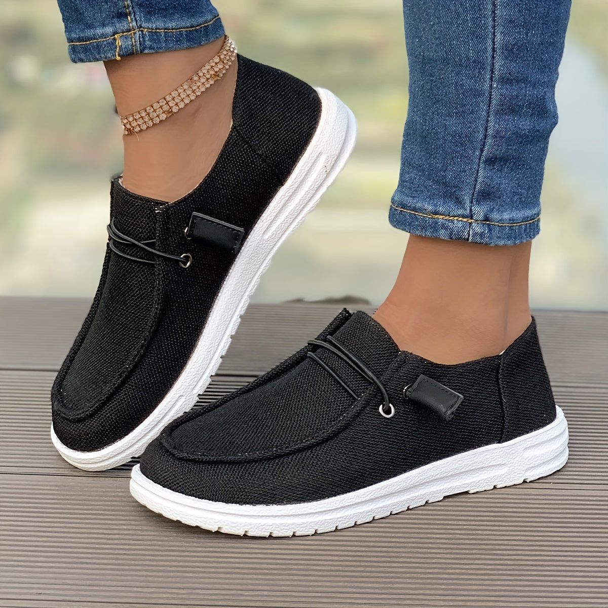 Dames Instappers Casual Leer Zwart Comfortabele Schoenen
