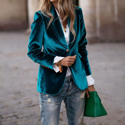 Dames Blazer Fluwelen Trendy Look