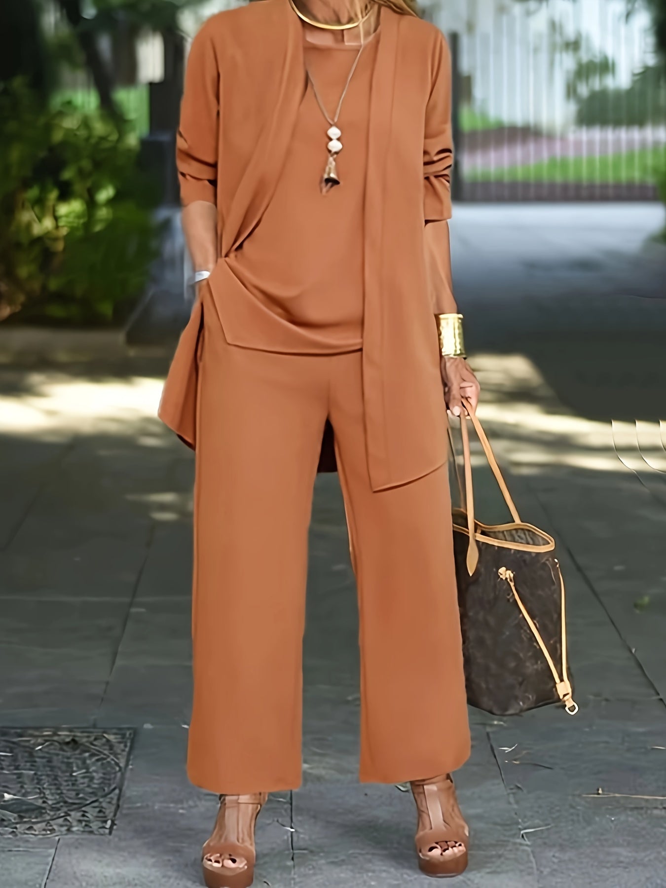 Dames Kleding Set - 3-Delig Tyylikäs Outfit - Mode Vibes