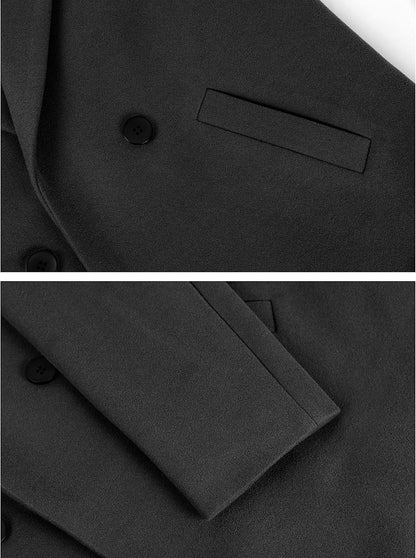 Dames Wollen Jas Notch Revers Warme Wintercoat
