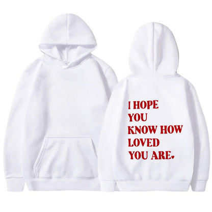 Dames Hoodie Self Love Text Print Zwart Trendy