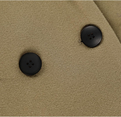 Dames Wollen Jas Notch Revers Warme Wintercoat