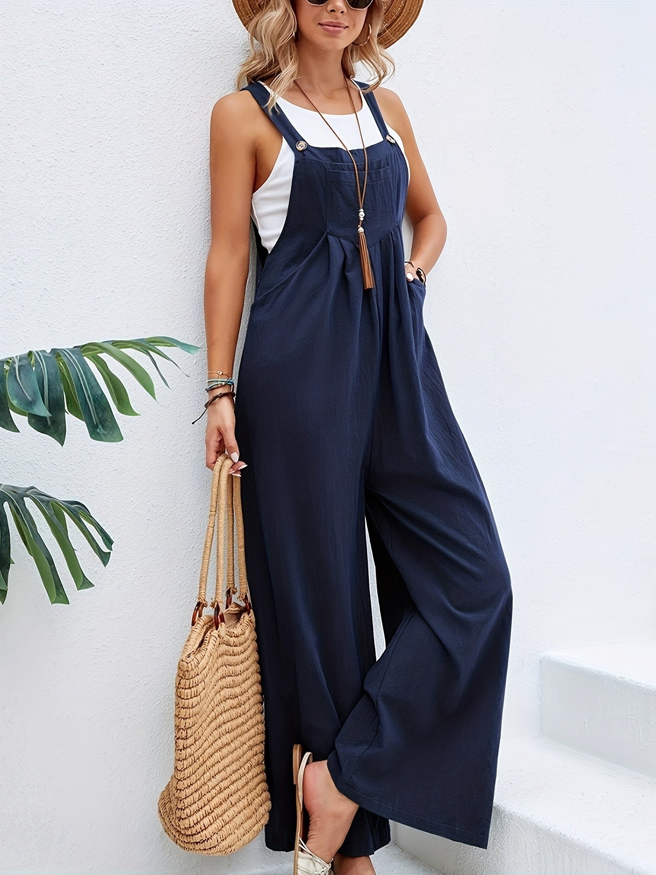 LUNA Mouwloze Boho Jumpsuit voor Zomerse Stijl