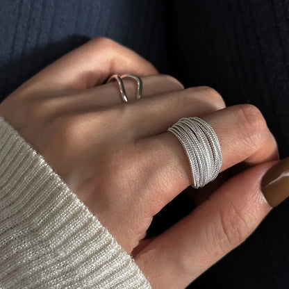Verstelbare Zilveren Ring met Vintage Look